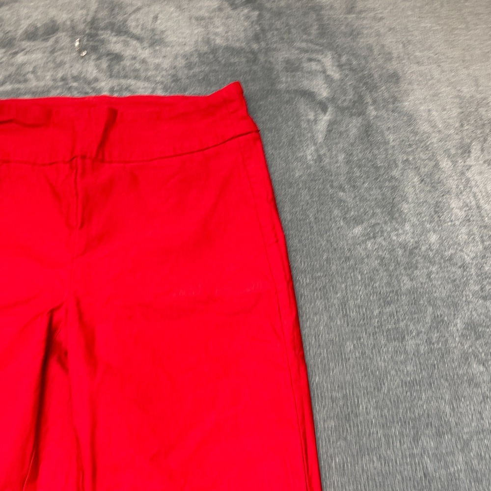 Tribal Ankle Pants Womens 6 Red Flat Front Tapered Leg Elastic Waist Mid Rise - Picture 4 of 15